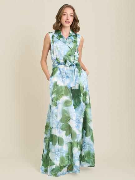 Gina Bacconi Rikki Floral Belt Tie Maxi Dress, Multi, Multi
