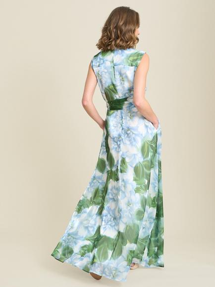 Gina Bacconi Rikki Floral Belt Tie Maxi Dress, Multi - view 2, Multi