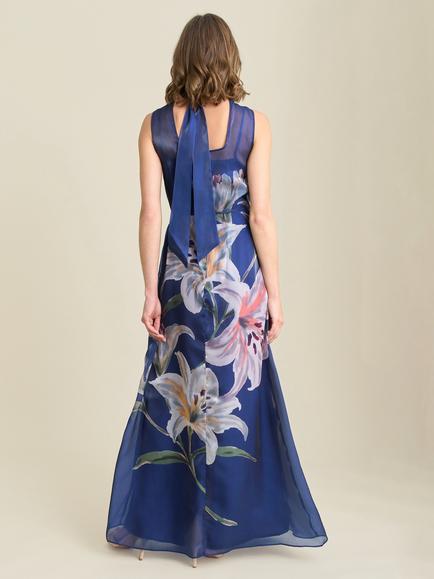 Gina Bacconi Rileigh Floral Maxi Dress, Navy/Multi - view 2, Navy/Multi