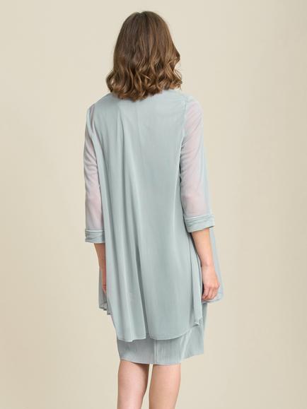 Gina Bacconi Sue-Ann Pleated Dress and Chiffon Jacket, Sage - view 2, Sage
