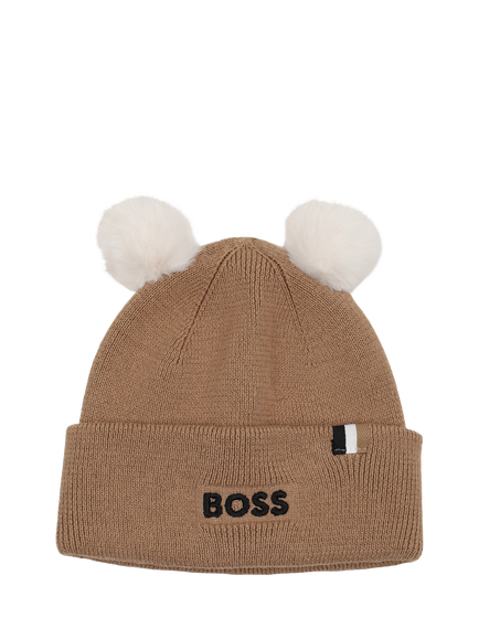HUGO BOSS Baby Knitted Beanie Hat, Cookie, Cookie