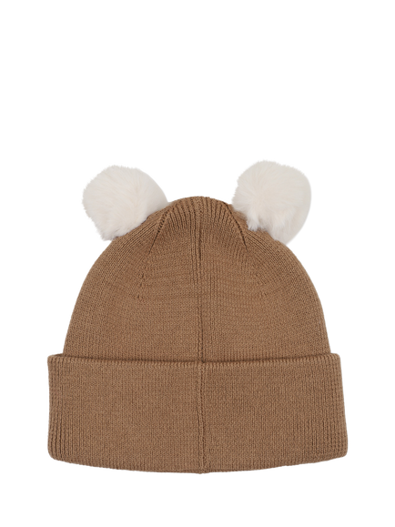 HUGO BOSS Baby Knitted Beanie Hat, Cookie - view 2, Cookie