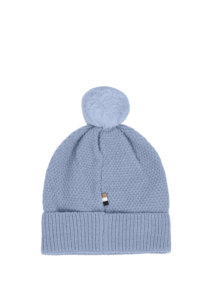 HUGO BOSS Baby Textured Knit Beanie Hat, Lavender Blue - view 2, Lavender Blue