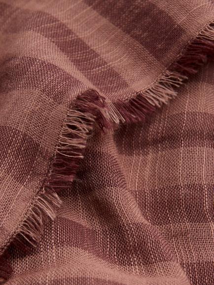 Mango Striped Cotton Blend Scarf, Terracotta - view 2, Terracotta
