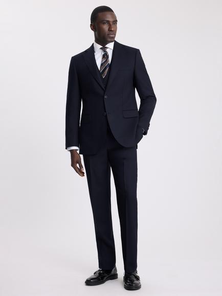 Moss Regular Fit Wool Suit Jacket, Navy - view 2, Navy