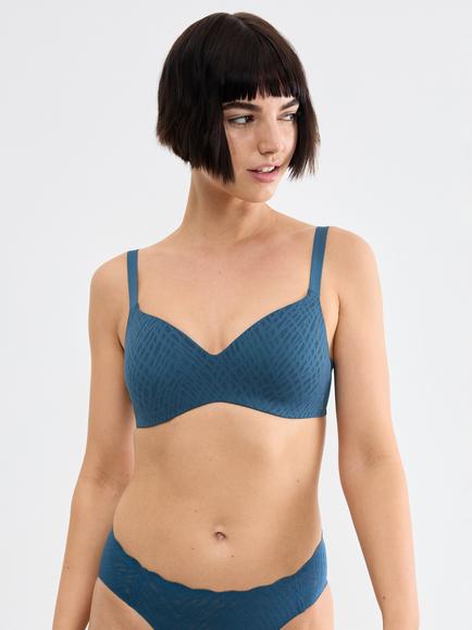 sloggi ZERO Feel Bliss TEH UP T-Shirt Bra, Smoky Blue, Smoky Blue