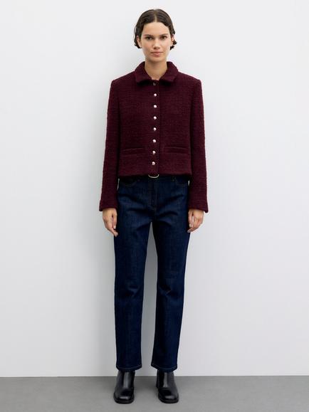 Gerard Darel Jule Wool Blend Blazer, Burgundy, Burgundy