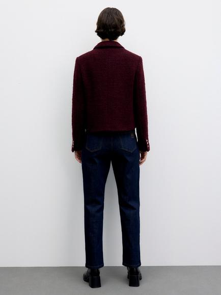 Gerard Darel Jule Wool Blend Blazer, Burgundy - view 2, Burgundy