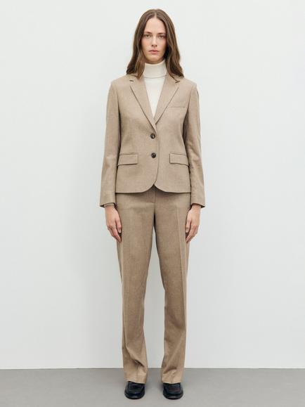 Gerard Darel Wool Blend Single Breasted Blazer, Sand, Sand