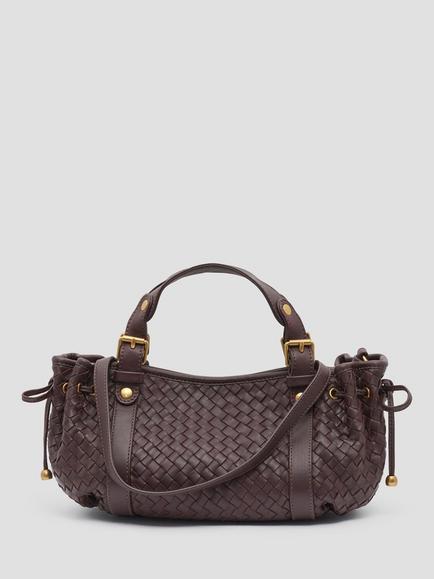 Gerard Darel 12H Woven Leather Grab Bag, Redwine, Redwine