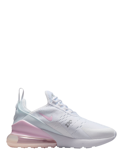 Nike Kids' Air Max 270 Trainers, White/Pink/Grey, White/Pink/Grey