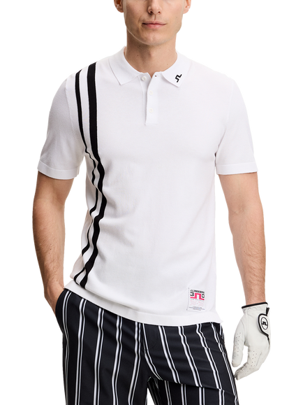 J.Lindeberg 30 Year Wallis Polo Shirt, Black, White