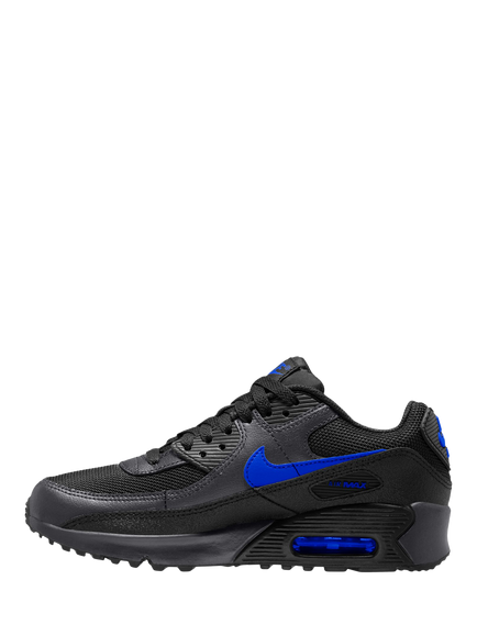 Nike Kids' Air Max 90 Trainers, Black/Blue - view 2, Black/Blue