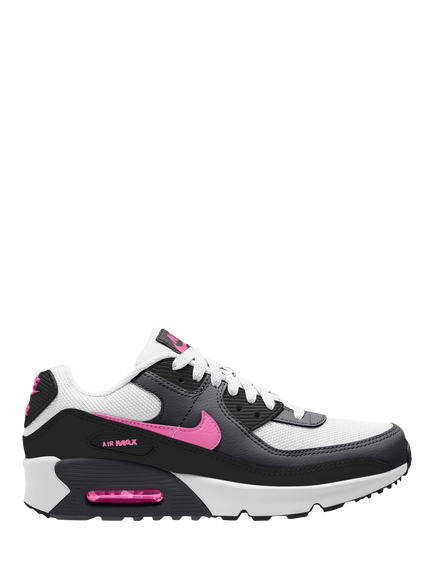 Nike Kids' Air Max 90 Trainers, White/Pink/Blk, White/Pink/Blk