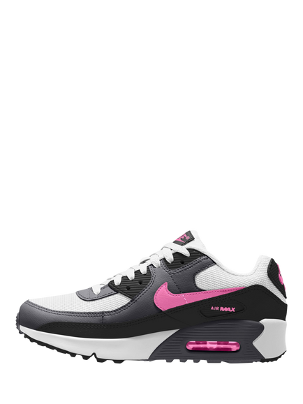 Nike Kids' Air Max 90 Trainers, White/Pink/Blk - view 2, White/Pink/Blk