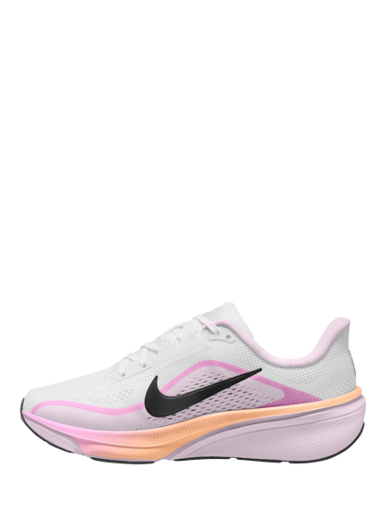Nike Kids' Pegasus 42 Road Running Trainers, Wh/Blk/Pnk Sunset - view 2, Wh/Blk/Pnk Sunset