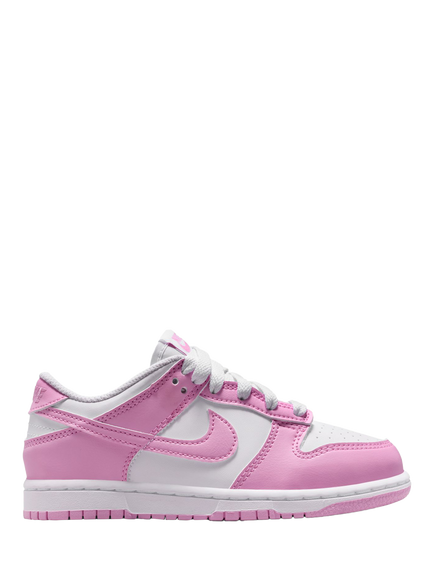 Nike Kids' Dunk Low Trainers, White/Pink, Pink