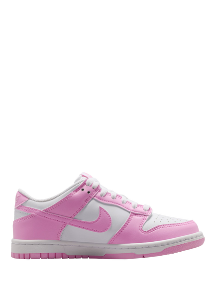 Nike Kids' Dunk Low Trainers, White/Pink, White/Pink
