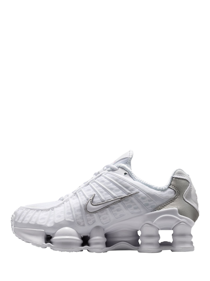 Nike Kids' Shox TL Trainers, White/Silver - view 2, White/Silver