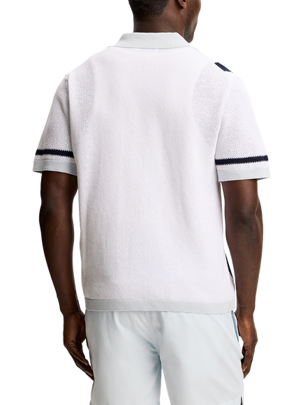 J.Lindeberg Remus Button Through Short Sleeve Cotton Linen Blend Shirt - view 2, Skywriting