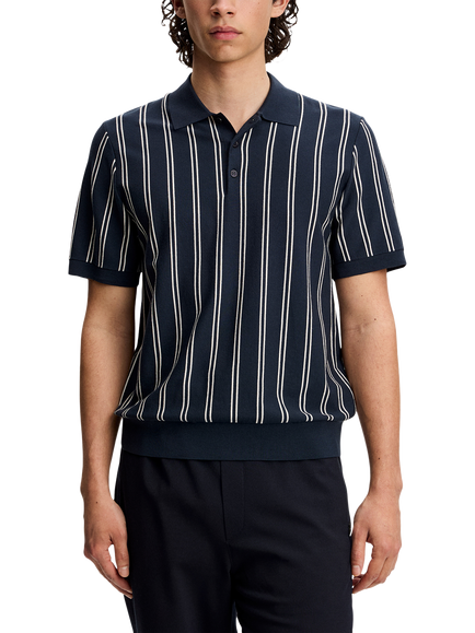 J.LIndeberg Reymond Stripe Polo Shirt, Navy