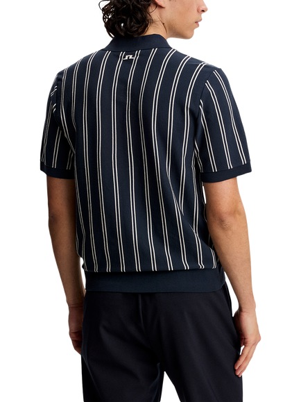 J.LIndeberg Reymond Stripe Polo Shirt - view 2, Navy