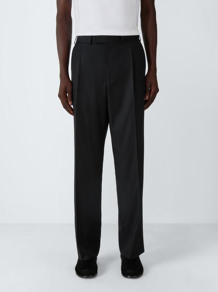 John Lewis x clothsurgeon Barberis Italian Wool Mohair Single Pleat Trouser, Black, Black
