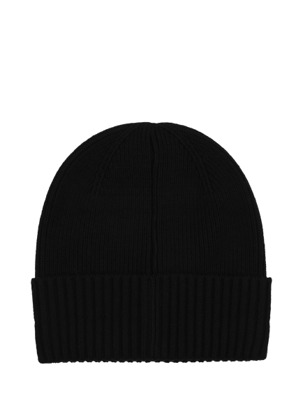 HUGO BOSS Kids' Cotton Blend Beanie Hat, Black - view 2, Black