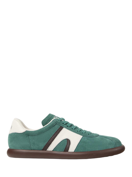 Camper Pelotas Soller Leather Lace Up Trainers, Green, Green