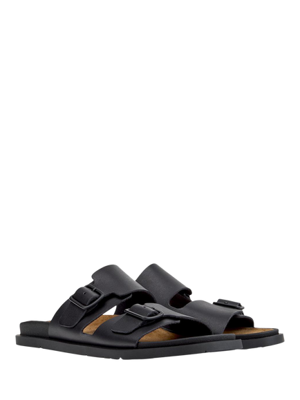 Camper Lluc Sandal Leather Wide Strap Footbed Sandals, Black - view 2, Black