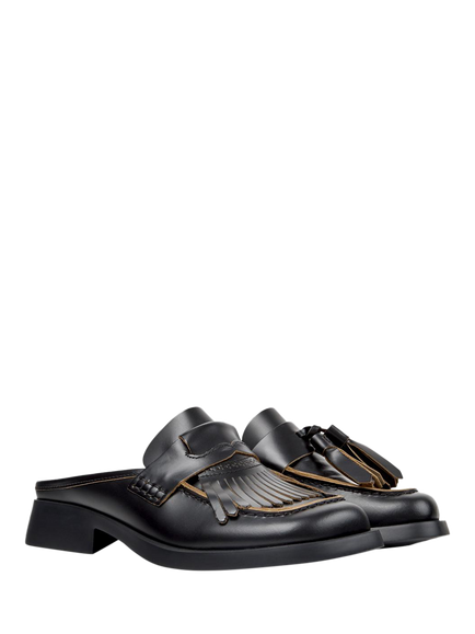 Camper Donna Twins Leather Mules, Black - view 2, Black