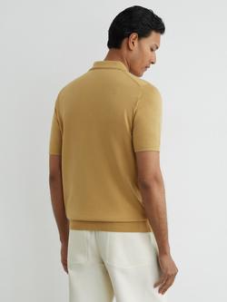 Reiss Manor Wool Short Sleeve Polo Shirt, Yellow - view 2, Yellow