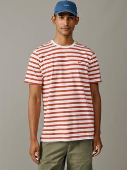 Aubin Fore Striped Cotton T-Shirt, Red