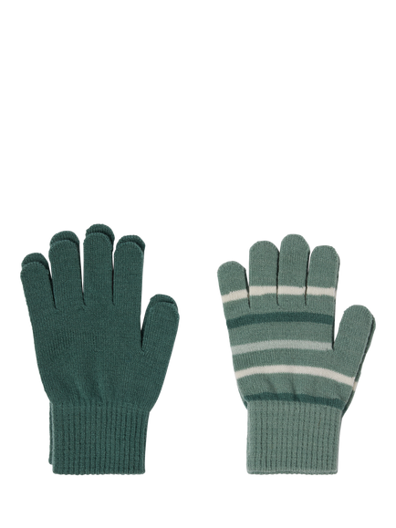 Polarn O. Pyret Kids' Knitted Gloves, Pack of 2, Chinois Green