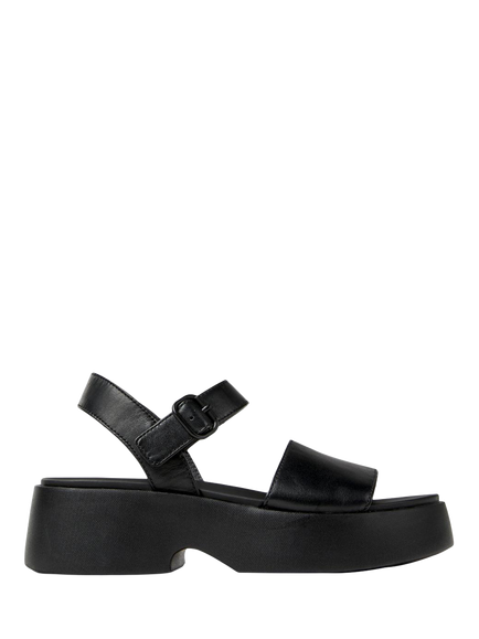 Camper Tasha Leather Strappy Sandals, Black, Black