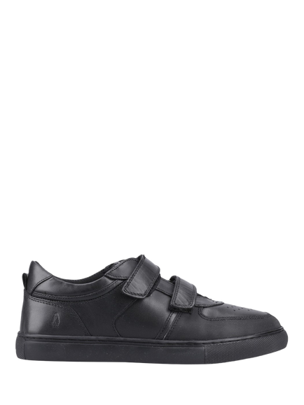 Hush Puppies Kids' Daxton Leather Trainers, Black, Black