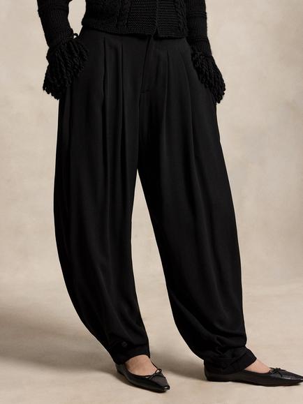 Polo Ralph Lauren Wide Leg Tailored Trousers, Black, Polo Black