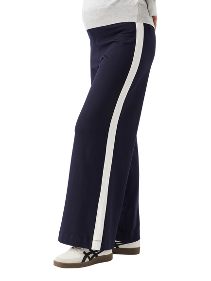 Ripe Ari Wide Leg Maternity Trousers, Midnight/White - view 2, Midnight/White