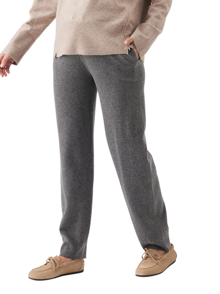 Ripe Coco Knit Maternity Trousers, Charcoal Marl - view 2, Charcoal Marl