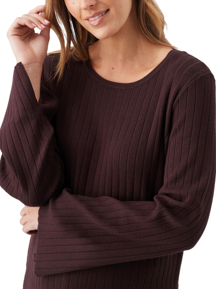 Ripe Dallas Ribbed Maternity and Nursing Top, Cocoa - view 2, Cocoa