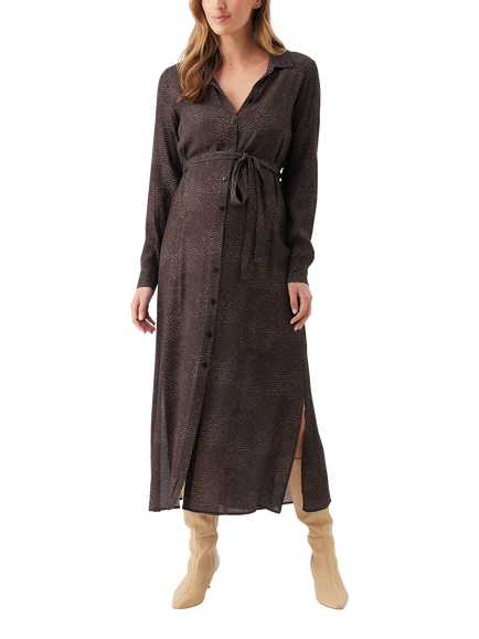 Ripe Helena Maternity Shirt Dress, Chocolate, Chocolate