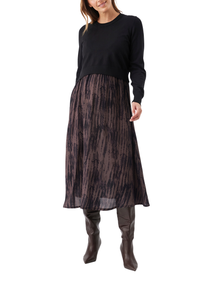 Ripe Maia Detachable Two Part Nursing Dress, Black/Mocha, Black/Mocha