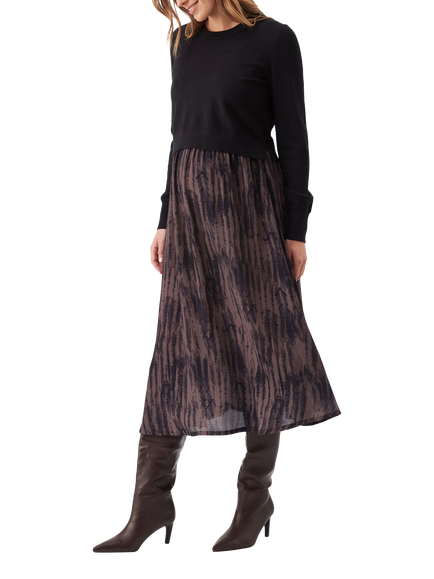 Ripe Maia Detachable Two Part Nursing Dress, Black/Mocha - view 2, Black/Mocha
