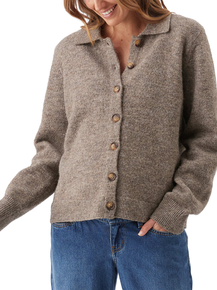 Ripe Brodie Collared Maternity and Nursing Cardigan, Truffle, Truffle