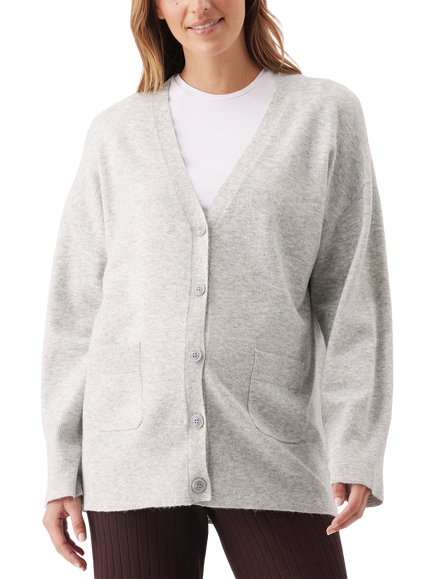 Ripe Chelsea V-Neck Maternity Cardigan, Silver Marle, Silver Marle