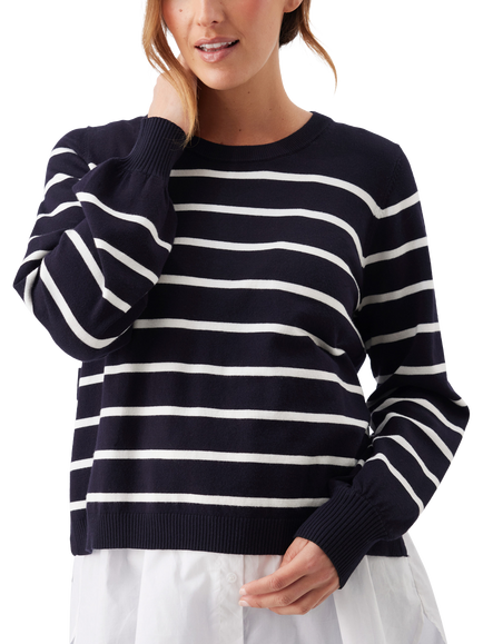Ripe Anna Detachable Knitted Maternity and Nursing Jumper, Midnight/White - view 2, Midnight/White
