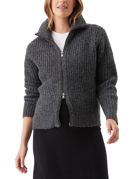 Ripe Layla Zip Knit Maternity Cardigan, Dark Charcoal