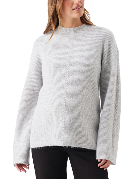 Ripe Starci Cable Knit Maternity Jumper, Silver Marl
