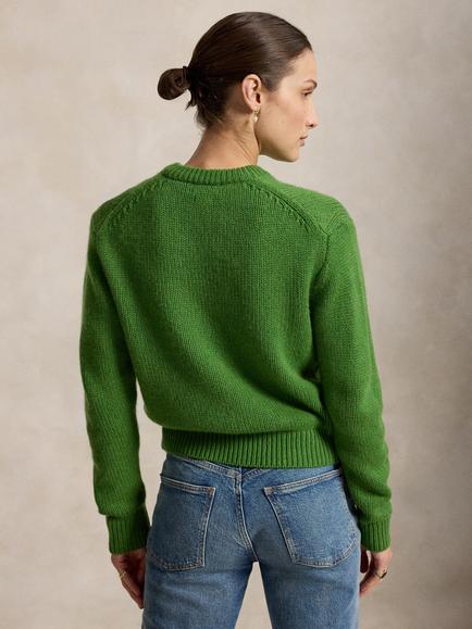Polo Ralph Lauren Pure Cashmere V-Neck Jumper, New Lawn - view 2, New Lawn