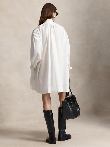 Polo Ralph Lauren Cotton High Neck Mini Dress, White - view 2, White